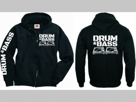 Drum and Bass  hrubá mikina na zips s kapucou stiahnuteľnou šnúrkami